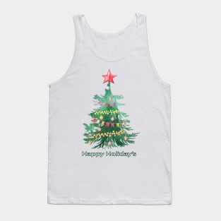 Happy Holidays Christmas Tree Tank Top